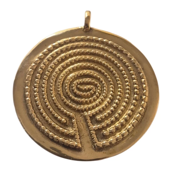 Ciondolo Labirinto pallini in bronzo