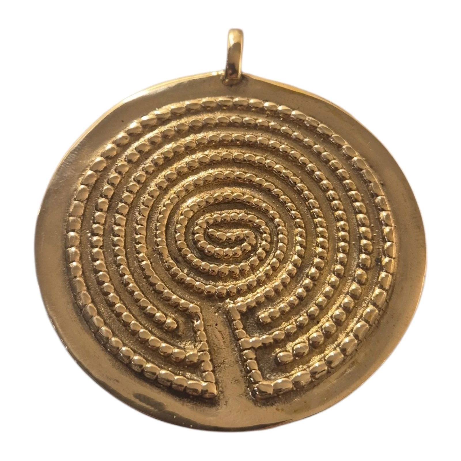 Ciondolo Labirinto pallini in bronzo