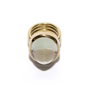 Anello oro con Prasiolite Cabochon