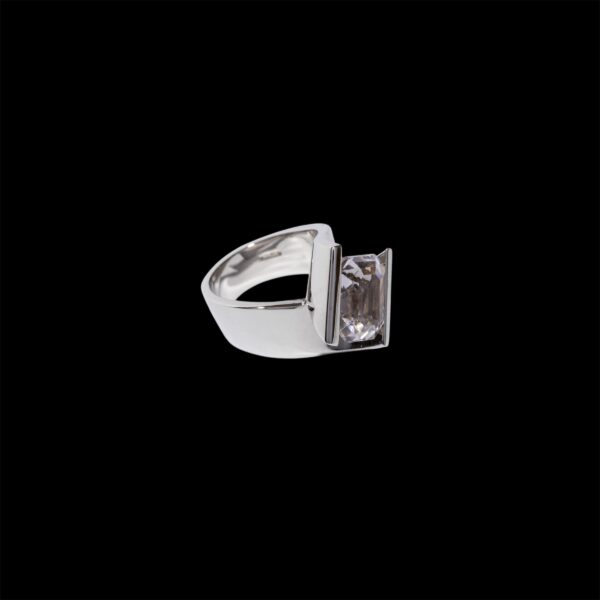 Anello in Oro Bianco e Hydenite