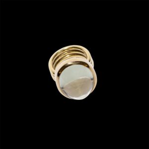 Anello oro con Prasiolite Cabochon